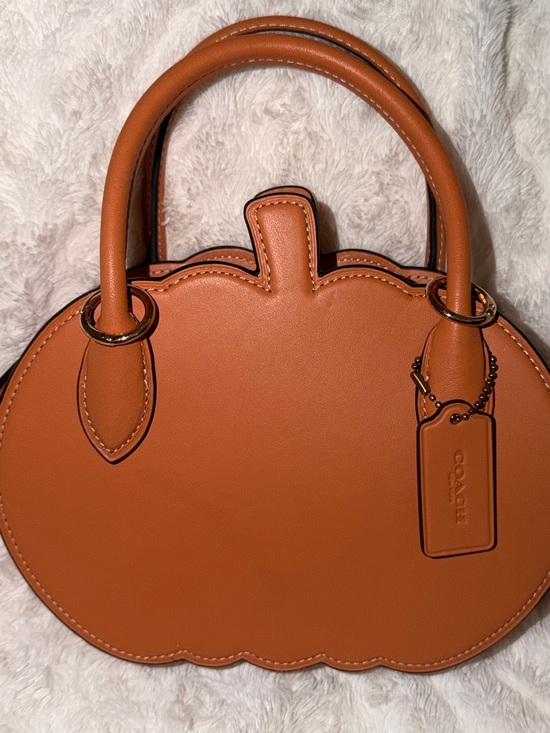Coach Handbags - Coach Pumpkin-Shaped Mini Satchel in Tan